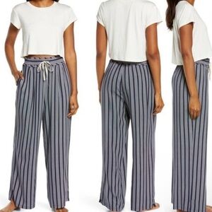 Free People Striped Blue Flowey Pants